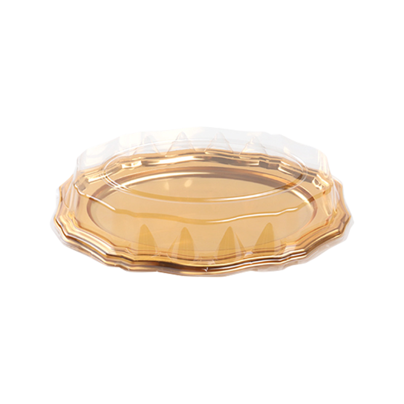 Plastični pladanj za kolače zlatne boje