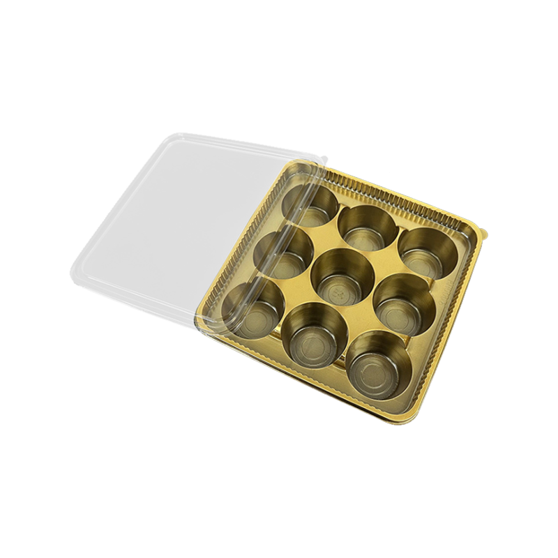 Okrugla PET kutija za pakiranje slatkiša s 9 šupljina